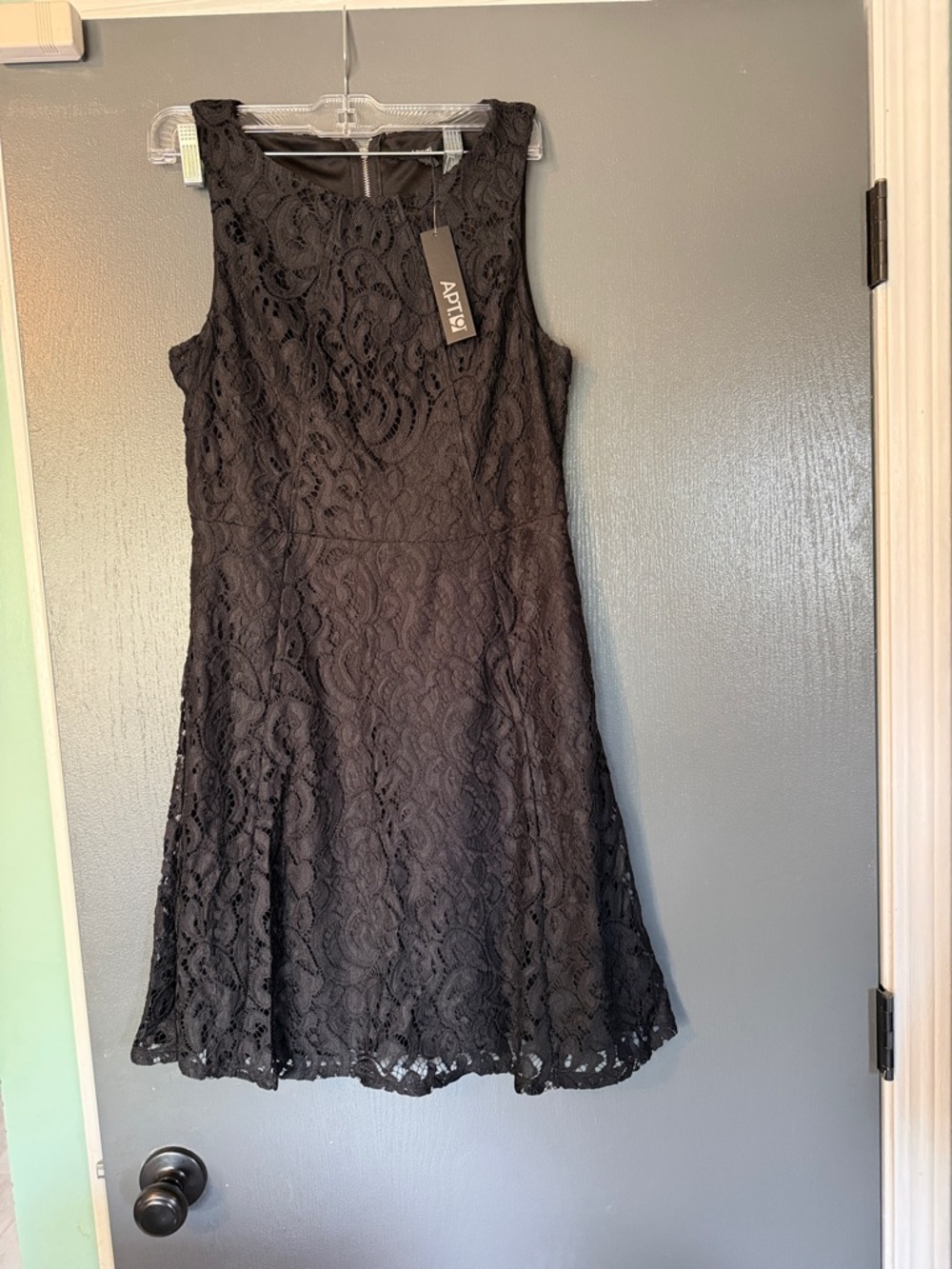 Apt. 9 Black Sleeveless Lace Fit-and-Flare Mini Dress